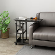 YES4HOMES Side Table with Storage Shelves, Height Adjustable Sofa Couch Coffee End Table Bedside Table Laptop V278-ADJUSTABLE-COMPUTER-DESK