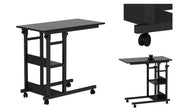 YES4HOMES Side Table with Storage Shelves, Height Adjustable Sofa Couch Coffee End Table Bedside Table Laptop V278-ADJUSTABLE-COMPUTER-DESK