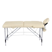 YES4HOMES 2 Fold Portable Aluminium Massage Table Massage Bed Beauty Therapy Beige V278-ALUM-2FOLD-MTA02-BE