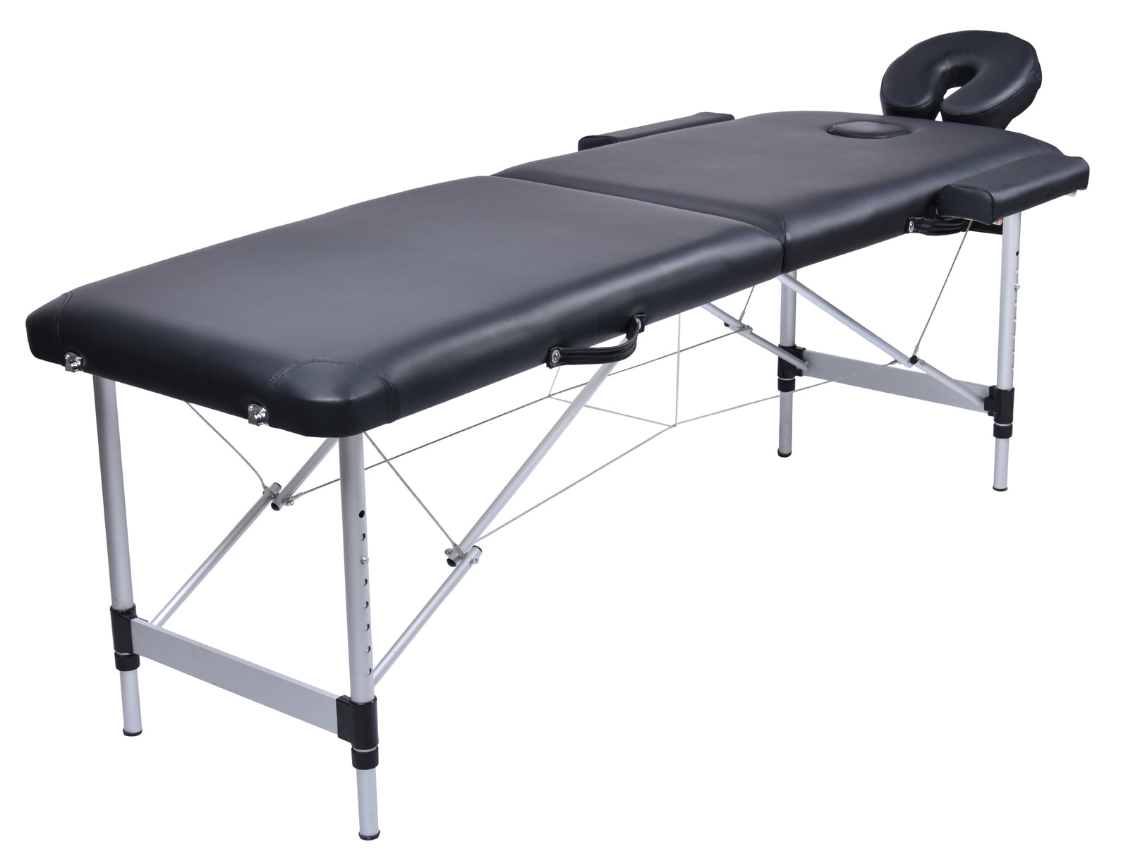 YES4HOMES 2 Fold Portable Aluminium Massage Table Massage Bed Beauty Therapy Black V278-ALUM-2FOLD-MTA02-BK