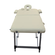 YES4HOMES 2 Fold 6cm Thickness Foam Portable Aluminium Massage Table Massage Bed Beauty Therapy Beige V278-ALUM-FOLD2-60F-BE