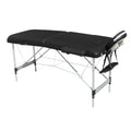 YES4HOMES 2 Fold 6cm Thickness Foam Portable Aluminium Massage Table Massage Bed Beauty Therapy Black V278-ALUM-FOLD2-60F-BK