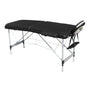 YES4HOMES 2 Fold 6cm Thickness Foam Portable Aluminium Massage Table Massage Bed Beauty Therapy Black V278-ALUM-FOLD2-60F-BK