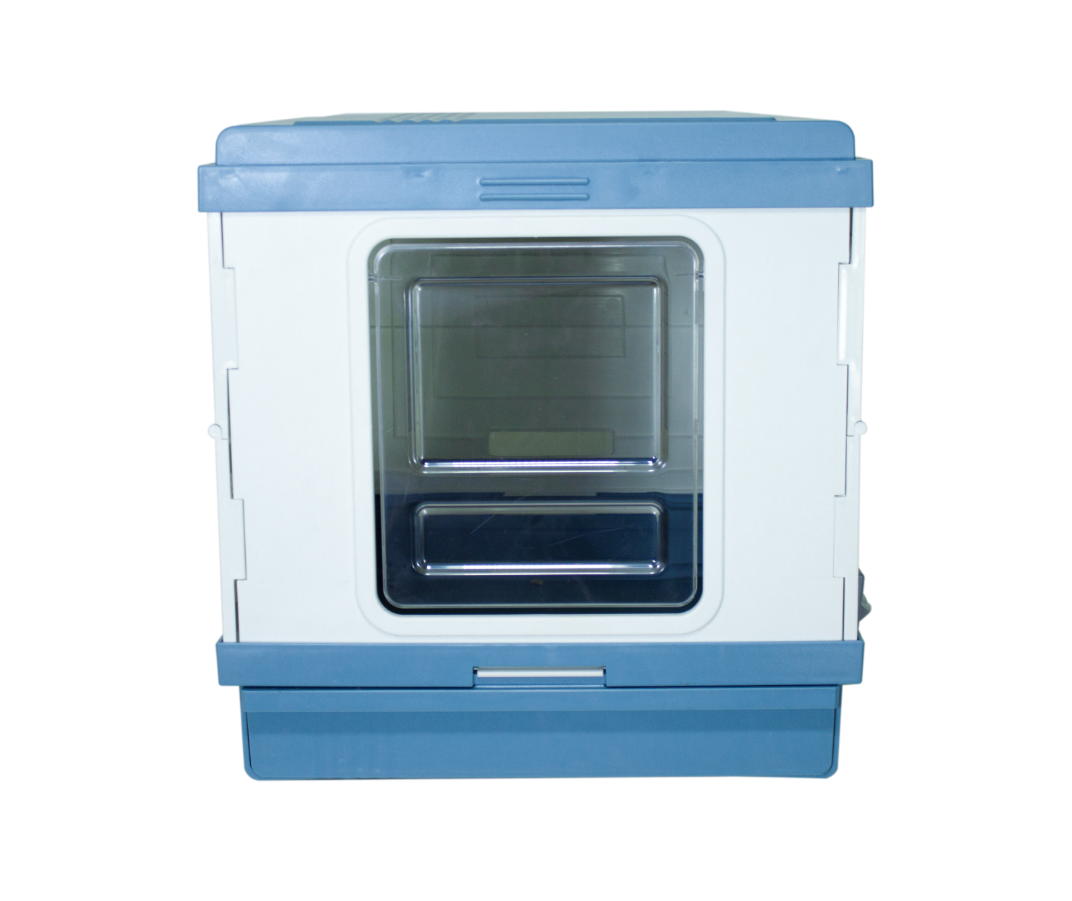 YES4PETS XL Portable Cat Toilet Litter Box Tray Foldable House with Handle and Scoop Blue V278-AT1001-LITTER-TRAY-BLUE