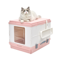 YES4PETS XL Portable Cat Toilet Litter Box Tray Foldable House with Handle and Scoop Pink V278-AT1001-LITTER-TRAY-PINK