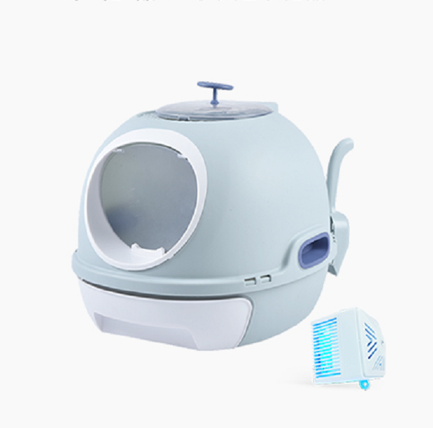 YES4PETS Cat Toilet Litter Box Tray House W Sky window Drawer Photocatalyst Purifier Blue V278-AT1002-2-PURIFIER-BLUE