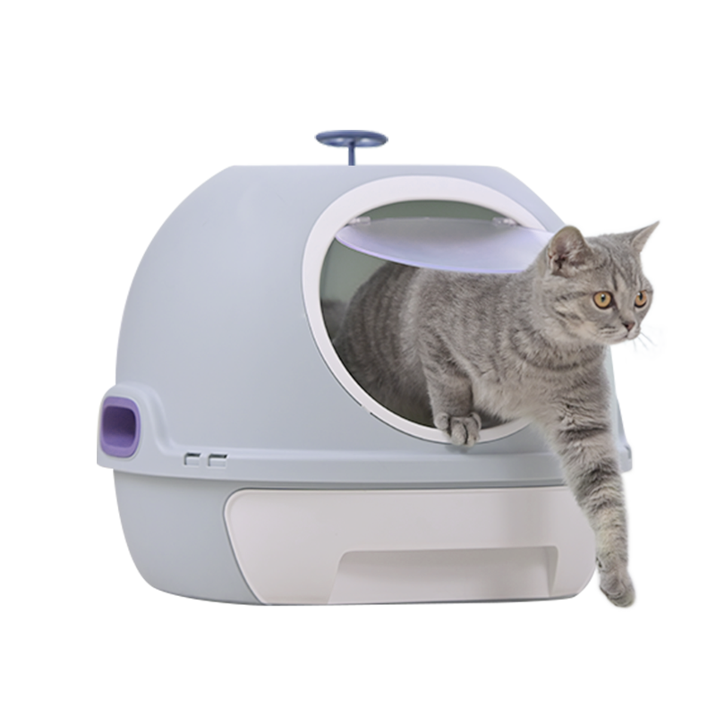 YES4PETS Cat Toilet Litter Box Tray House W Sky window Drawer Photocatalyst Purifier Blue V278-AT1002-2-PURIFIER-BLUE
