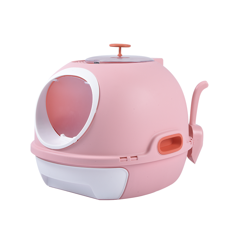 YES4PETS Hooded Cat Toilet Litter Box Tray House With Drawer & Scoop Pink V278-AT1002-3-WINDOWTRAY-PINK