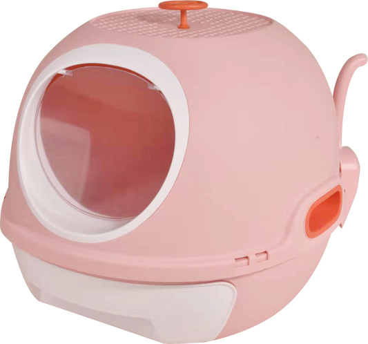 YES4PETS Hooded Cat Toilet Litter Box Tray House With Drawer and Scoop Pink V278-AT1002-LITTER-TRAY-PINK