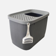 YES4PETS XXL Top Entry Cat Litter Box No Mess Large Enclosed Covered Kitty Tray Grey V278-AT1007-GREY