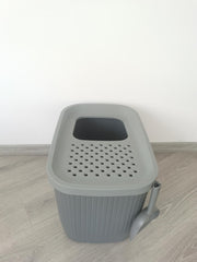 YES4PETS XXL Top Entry Cat Litter Box No Mess Large Enclosed Covered Kitty Tray Grey V278-AT1007-GREY