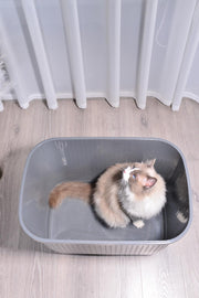 YES4PETS XXL Top Entry Cat Litter Box No Mess Large Enclosed Covered Kitty Tray Grey V278-AT1007-GREY