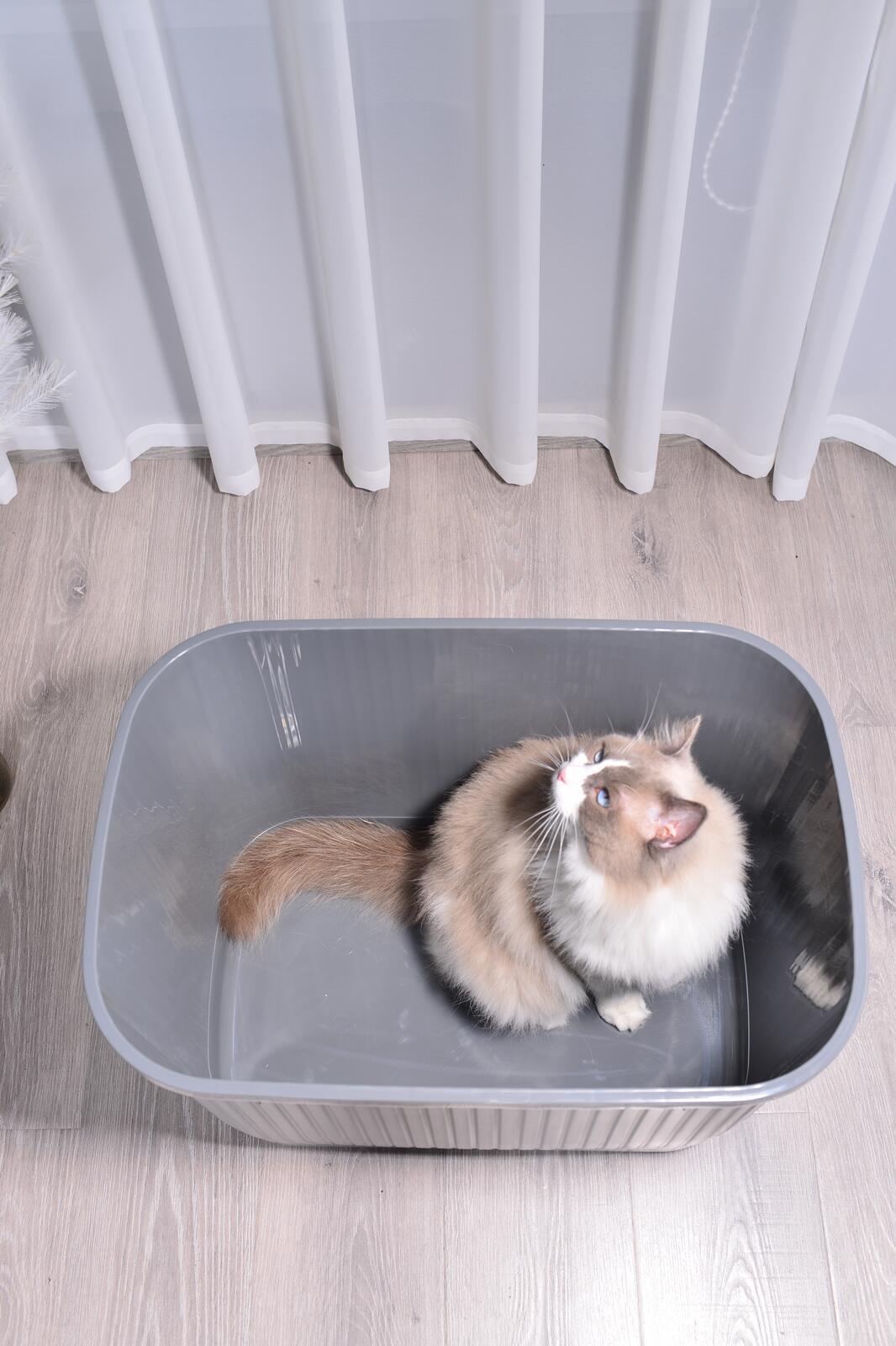 YES4PETS XXL Top Entry Cat Litter Box No Mess Large Enclosed Covered Kitty Tray Grey V278-AT1007-GREY