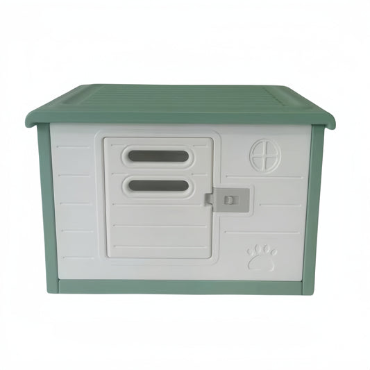 YES4PETS Small Plastic Pet Dog Puppy Cat House Kennel With Door Green V278-AT2004-1-DOOR-GREEN