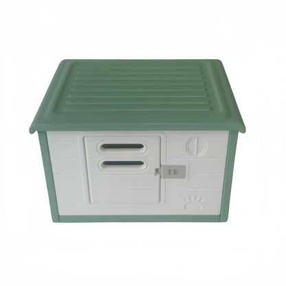 YES4PETS Small Plastic Pet Dog Puppy Cat House Kennel With Door Green V278-AT2004-1-DOOR-GREEN