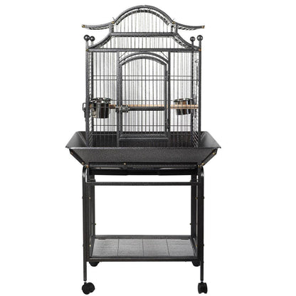 YES4PETS Large Bird Budgie Cage Parrot Aviary Carrier With Stand & Wheel V278-B023