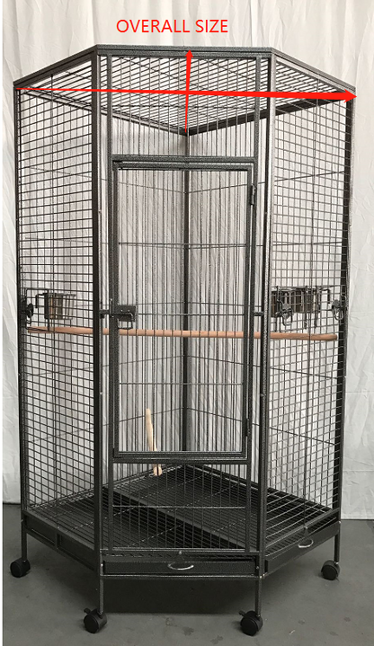 YES4PETS 162cm Large Corner Bird Cage Pet Parrot Aviary Perch Castor Wheel V278-B061