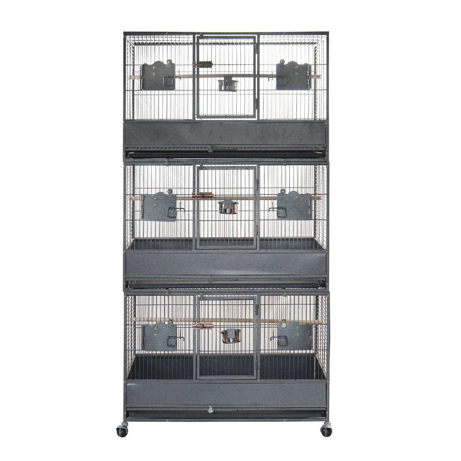 YES4PETS 187cm XL Triple Stackers Breeding Bird Parrot Cage Cockatoos Aviary V278-B073