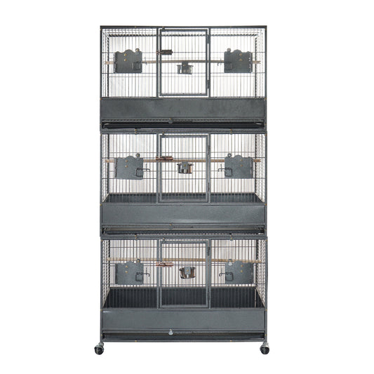 YES4PETS 187cm XL Triple Stackers Breeding Bird Parrot Cage Cockatoos Aviary V278-B073