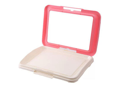 YES4PETS Large Portable Dog Potty Training Tray Pet Puppy Toilet Trays Loo Pad Mat Pink V278-BP103-POTTY-L-PINK