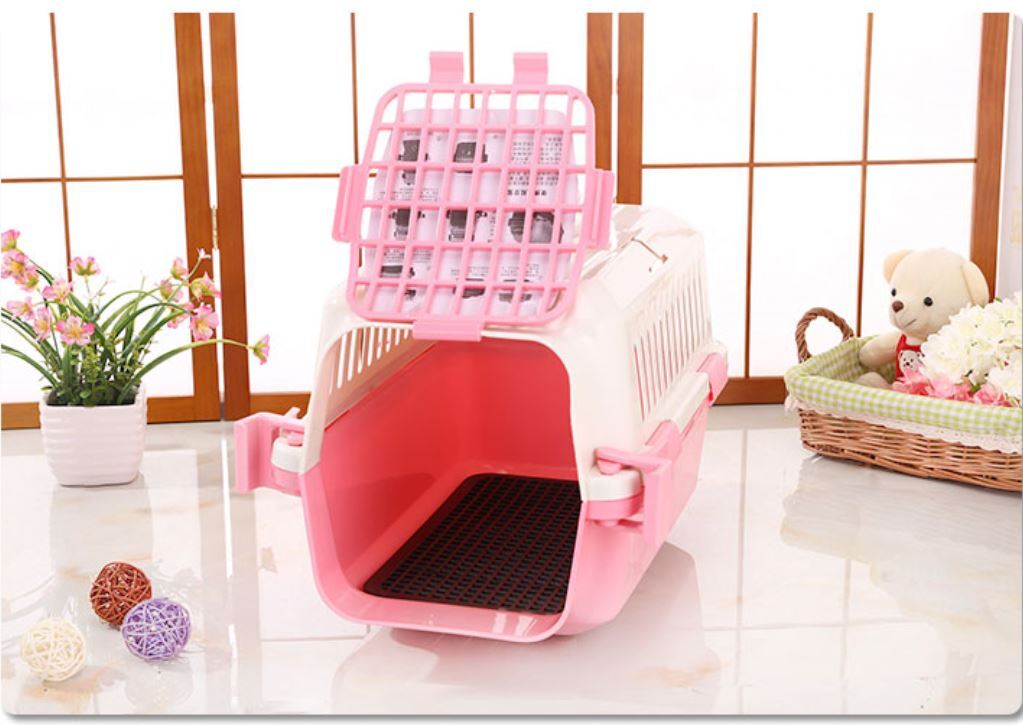 YES4PETS Small Dog Cat Crate Pet Carrier Rabbit Guinea Pig Cage With Tray-Pink V278-BP148-CARRIER-S-PINK