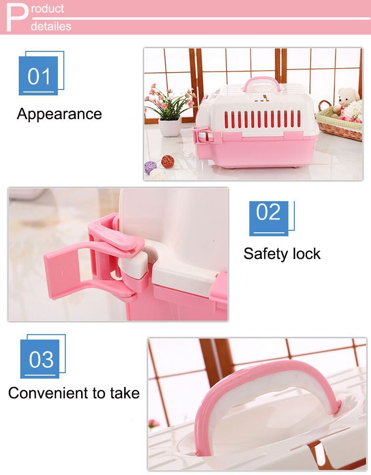 YES4PETS Small Dog Cat Crate Pet Carrier Rabbit Guinea Pig Cage With Tray-Pink V278-BP148-CARRIER-S-PINK