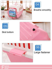 YES4PETS Small Dog Cat Crate Pet Carrier Rabbit Guinea Pig Cage With Tray-Pink V278-BP148-CARRIER-S-PINK