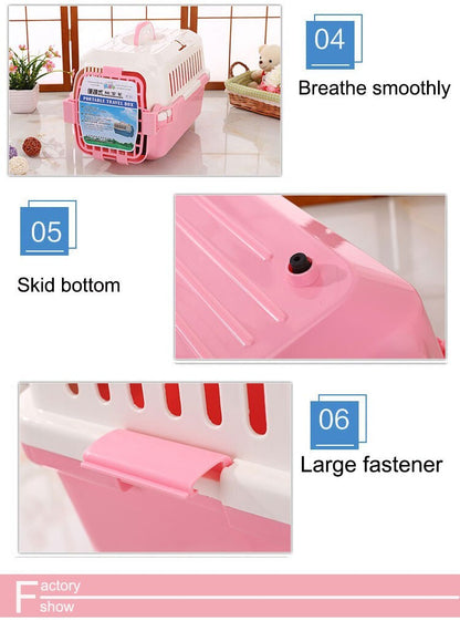 YES4PETS Small Dog Cat Crate Pet Carrier Rabbit Guinea Pig Cage With Tray-Pink V278-BP148-CARRIER-S-PINK