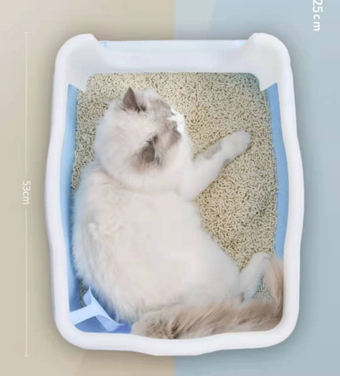 YES4PETS Large Deep Cat Kitty Litter Tray High Wall Pet Toilet Tray With Scoop Blue V278-BP151-LITTER-TRAY-BLUE