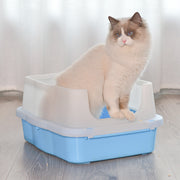 YES4PETS Large Deep Cat Kitty Litter Tray High Wall Pet Toilet Tray With Scoop Blue V278-BP151-LITTER-TRAY-BLUE