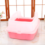 YES4PETS Large Deep Cat Kitty Litter Tray High Wall Pet Toilet Tray With Scoop Pink V278-BP151-LITTER-TRAY-PINK