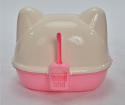 YES4PETS Large Hooded Cat Toilet Litter Box Tray House With Scoop Pink V278-BP153-L-LITTER-TRAY-PINK