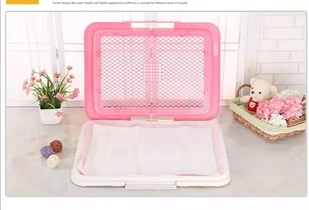YES4PETS Medium Portable Dog Potty Training Tray Pet Puppy Toilet Trays Loo Pad Mat Pink V278-BP159-M-POTTY-POLE-PINK
