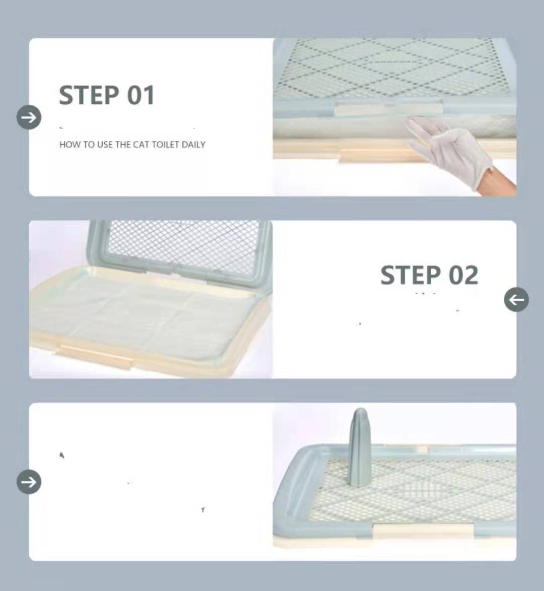 YES4PETS Large Portable Dog Potty Training Tray Pet Puppy Toilet Trays Loo Pad Mat Blue V278-BP160-L-POTTY-POLE-BLUE