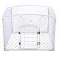 YES4PETS 4 Panel Plastic Pet Pen Pet Foldable Fence Dog Fence Enclosure With Gate White V278-BP161-PEN4PANEL-WHITE