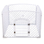 YES4PETS 4 Panel Plastic Pet Pen Pet Foldable Fence Dog Fence Enclosure With Gate White V278-BP161-PEN4PANEL-WHITE