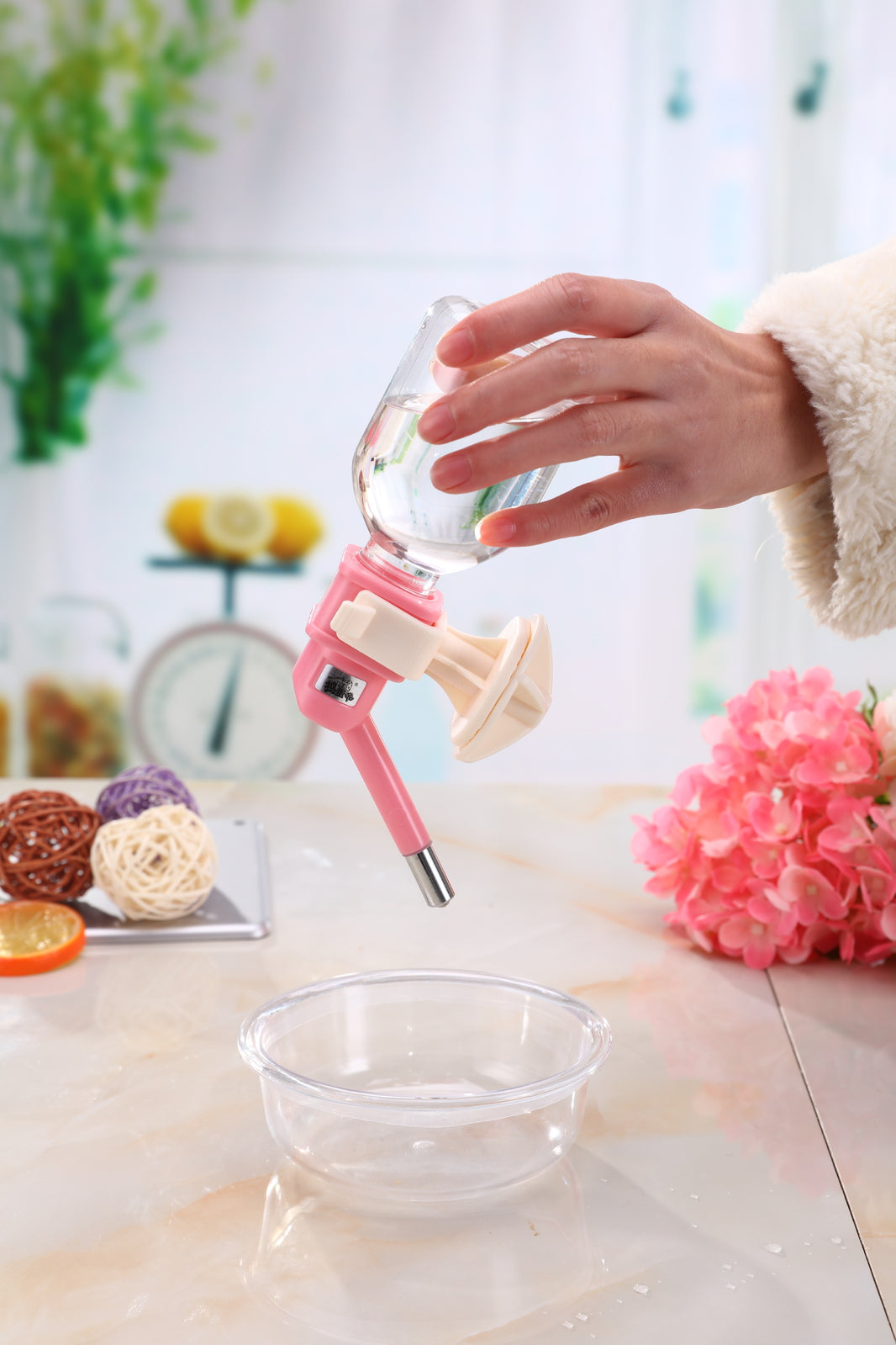 YES4PETS 2 x Pet Hanging Water Bottle No Drip Water Dispenser Rabbit Dog Cat Drinking Bottle-Pink V278-BP180-PET-BOTTLE-PINK