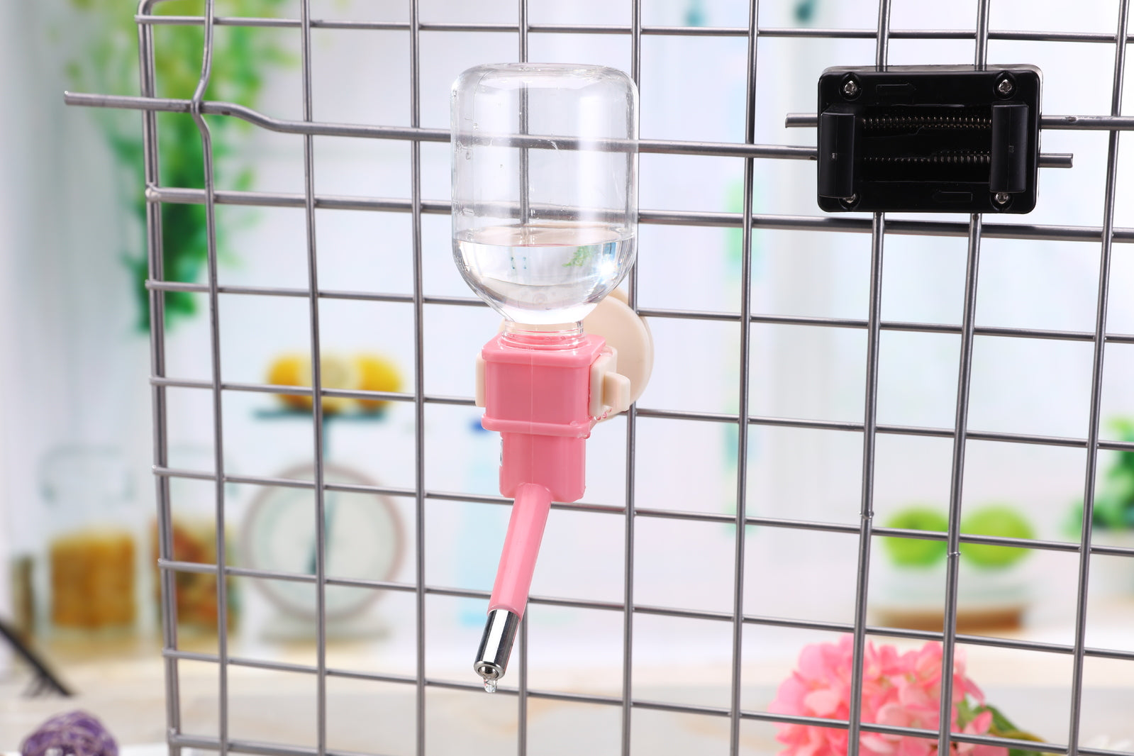YES4PETS 2 x Pet Hanging Water Bottle No Drip Water Dispenser Rabbit Dog Cat Drinking Bottle-Pink V278-BP180-PET-BOTTLE-PINK