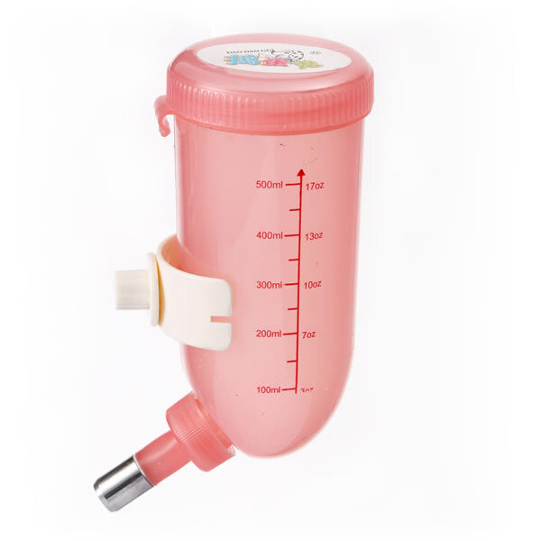 YES4PETS 500ml Dog Cat Hamster Rabbit Water Bottle Hanging Drinking Dispenser Feeder Pink V278-BP189-PET-BOTTLE-PINK