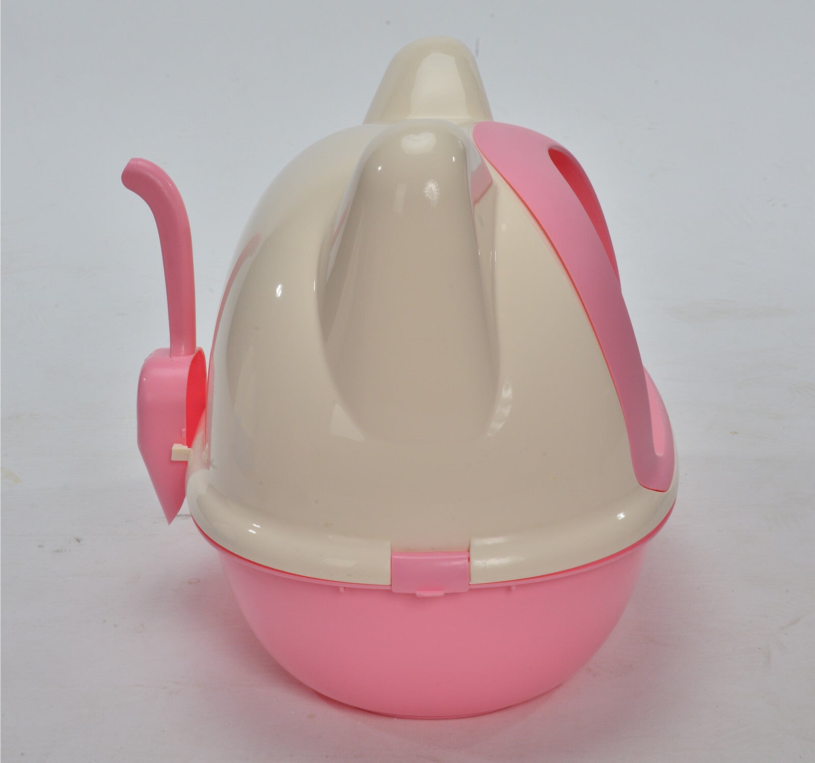 YES4PETS Medium Hooded Cat Toilet Litter Box Tray House With Scoop Pink V278-BP195-M-LITTER-TRAY-PINK