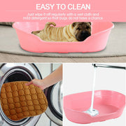 YES4PETS Pet Bed Small Plastic Dog Bedding Sleeping Resting Washable Basket Pink V278-BP218-DOGBED-S-PINK