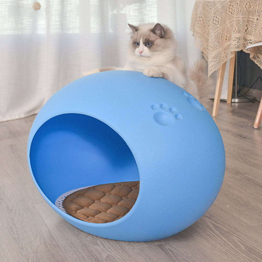 YES4PETS Medium Cave Cat Kitten Box Igloo Cat Bed House Dog Puppy House-Blue V278-BP228-CAT-NEST-BLUE