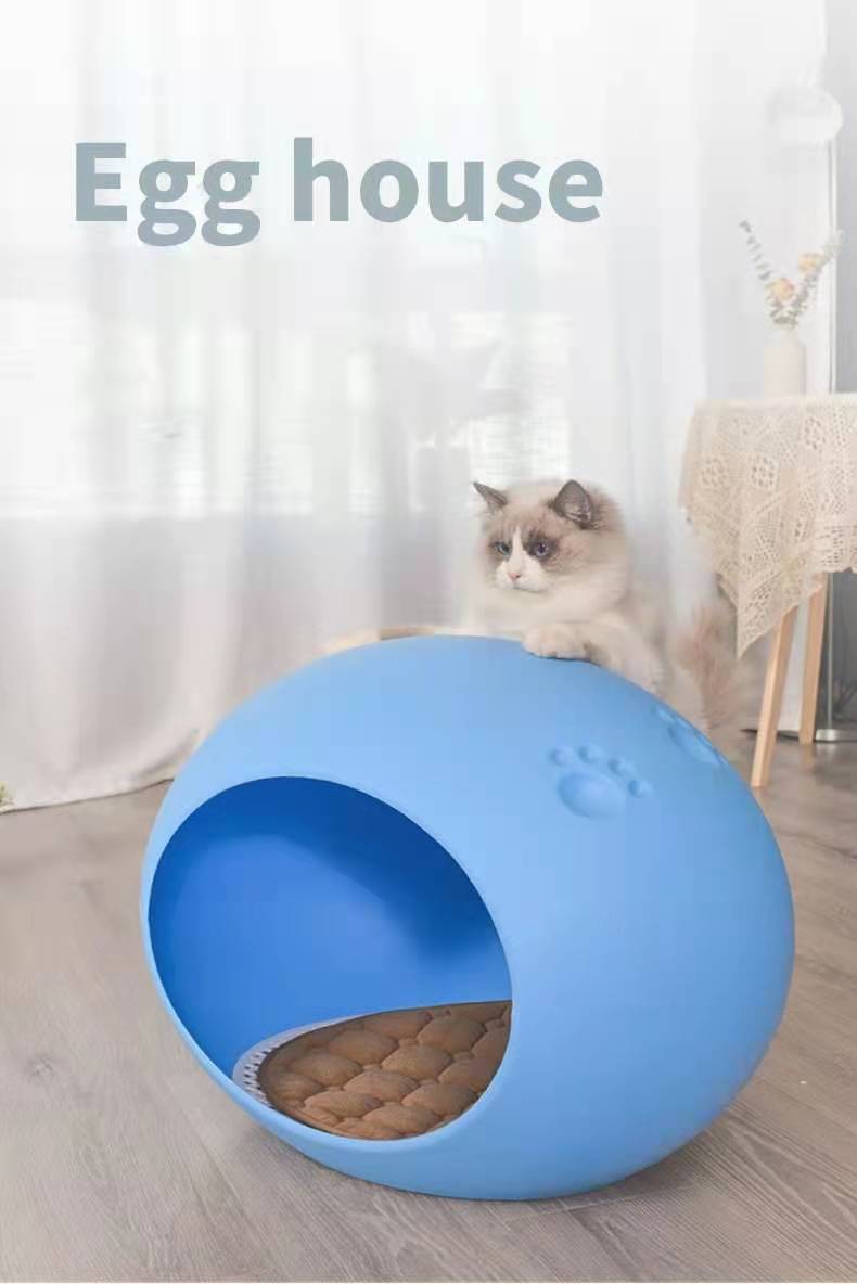 YES4PETS Medium Cave Cat Kitten Box Igloo Cat Bed House Dog Puppy House-Blue V278-BP228-CAT-NEST-BLUE