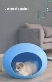 YES4PETS Medium Cave Cat Kitten Box Igloo Cat Bed House Dog Puppy House-Blue V278-BP228-CAT-NEST-BLUE