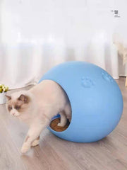 YES4PETS Medium Cave Cat Kitten Box Igloo Cat Bed House Dog Puppy House-Blue V278-BP228-CAT-NEST-BLUE