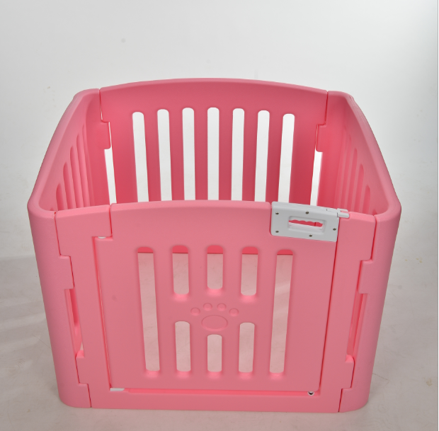 YES4PETS 4 Panel Plastic Pet Pen Pet Foldable Fence Dog Fence Enclosure With Gate Pink V278-BP229-PEN4PANEL-PINK