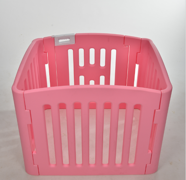 YES4PETS 4 Panel Plastic Pet Pen Pet Foldable Fence Dog Fence Enclosure With Gate Pink V278-BP229-PEN4PANEL-PINK