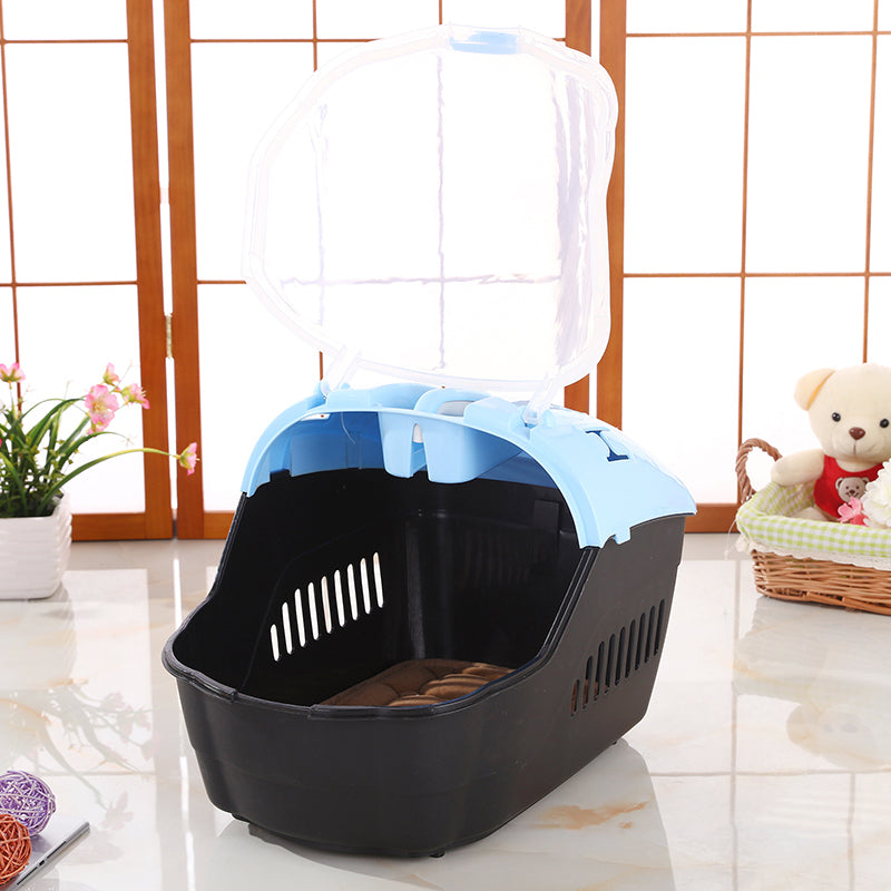 YES4PETS Medium Portable Travel Dog Cat Crate Pet Carrier Cage Comfort With Mat-Blue V278-BP239-CARRIER-M-BLUE