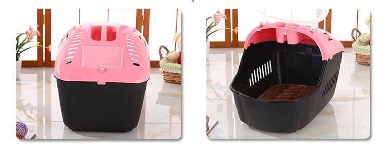 YES4PETS Medium Portable Travel Dog Cat Crate Pet Carrier Cage Comfort With Mat-Pink V278-BP239-CARRIER-M-PINK