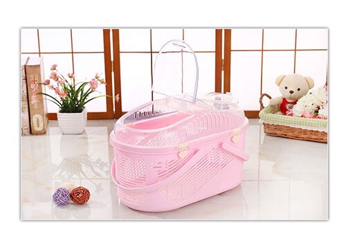 YES4PETS Small Dog Cat Crate Pet Rabbit Guinea Pig Ferret Carrier Cage With Mat-Pink V278-BP258-PINK